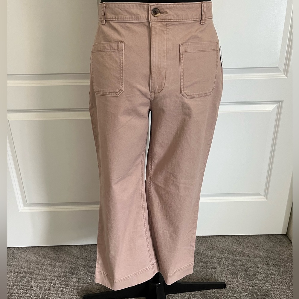 Old Navy Dusty Pink Cropped Wide-Leg Pants